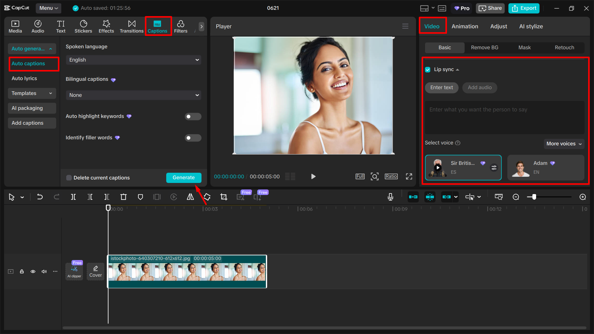 Videoyu CapCut masaüstü video düzenleyicisinde düzenleme