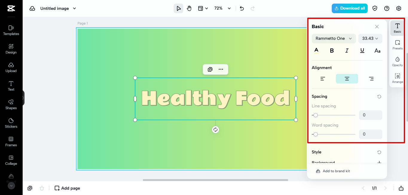 Font customization options