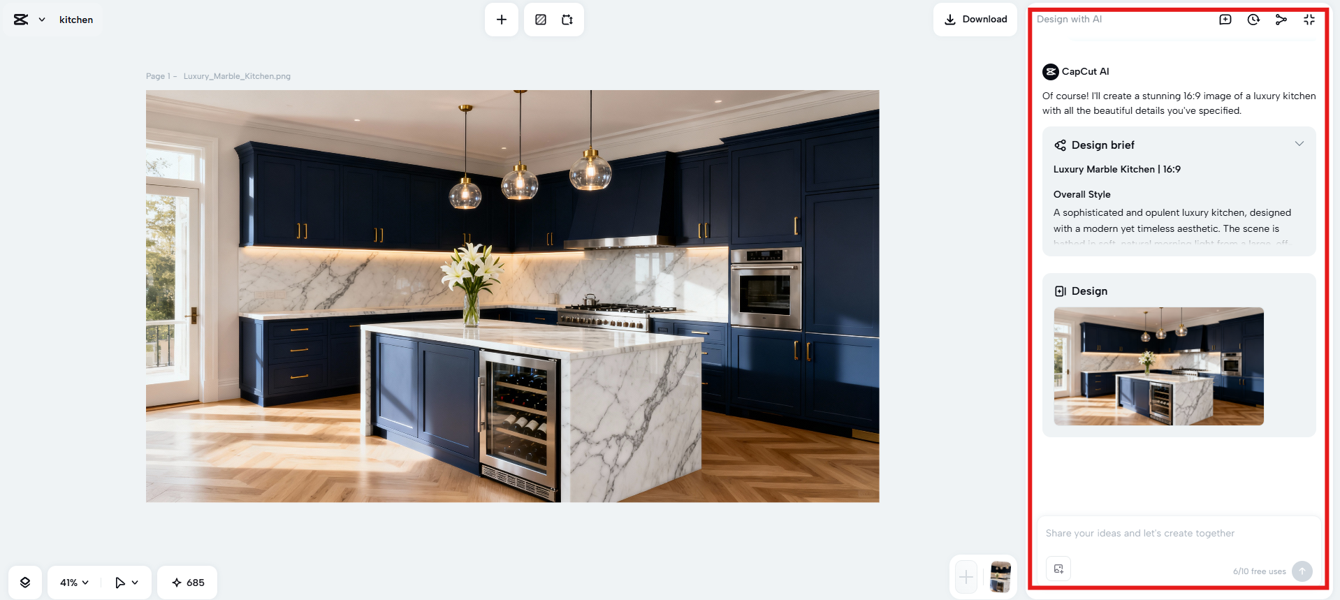 Review and refine with prompts