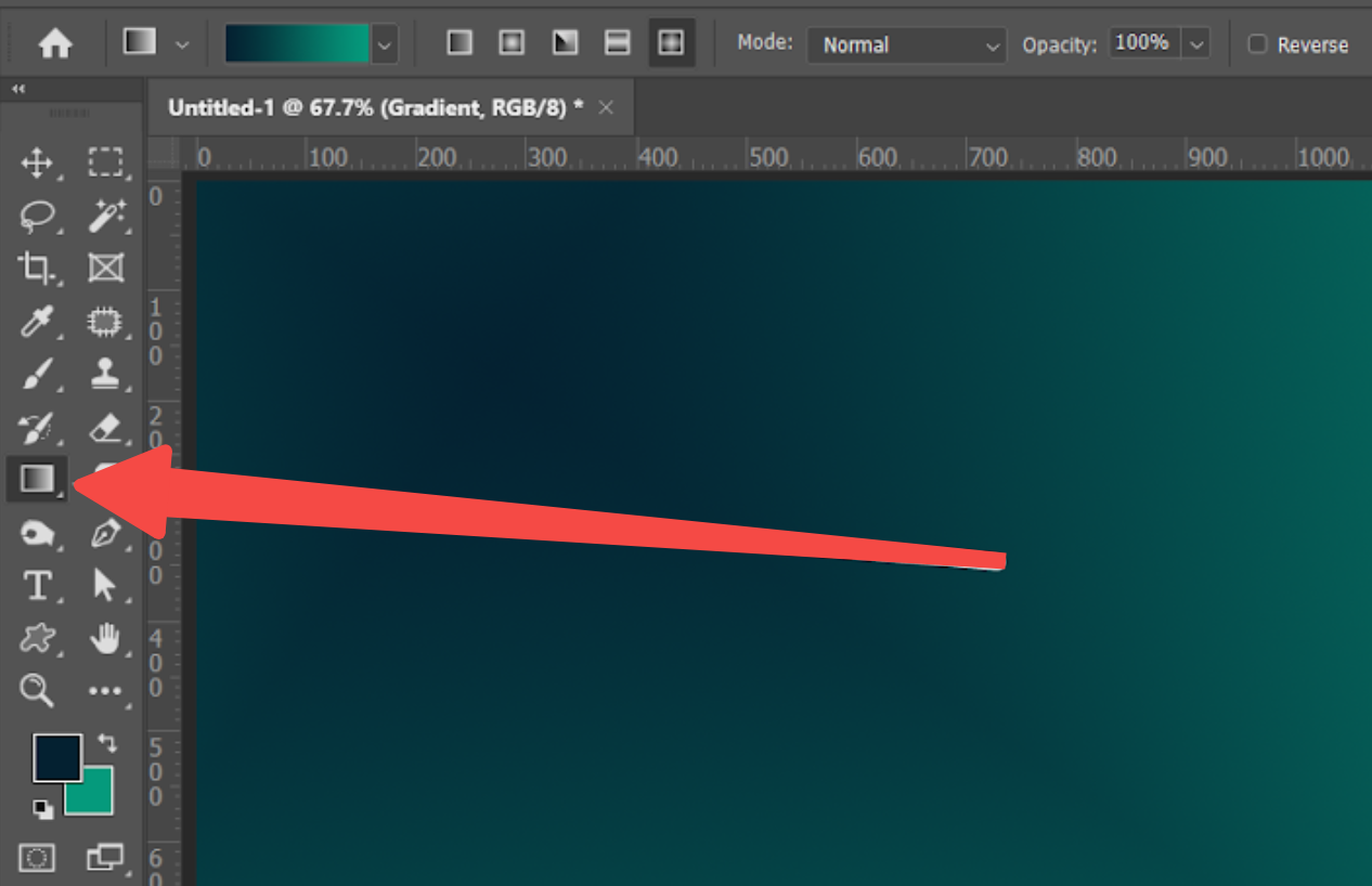 Showing how to make text color gradient in Photoshop