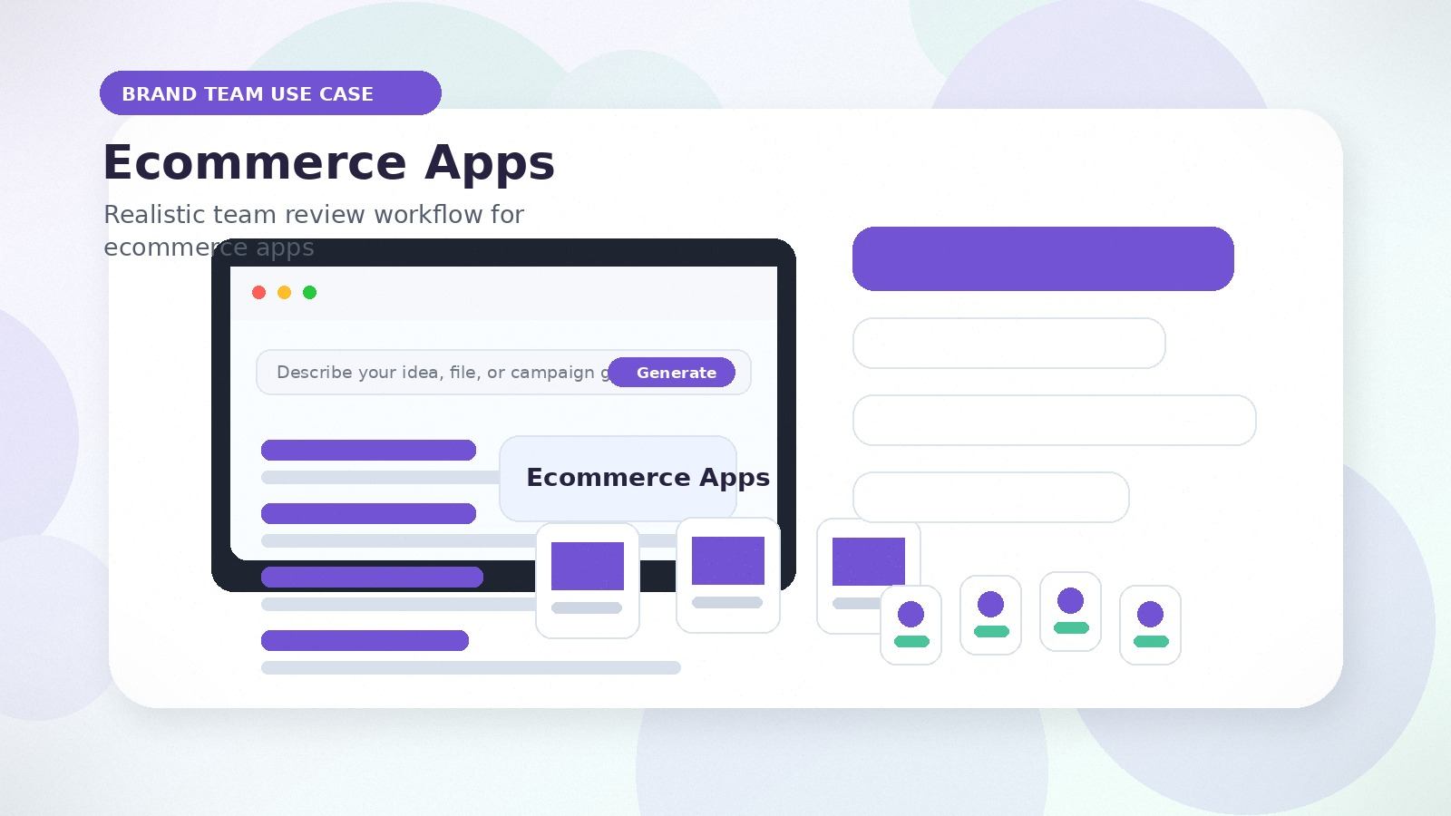 Ecommerce Apps realistic brand team use case visual for ecommerce apps