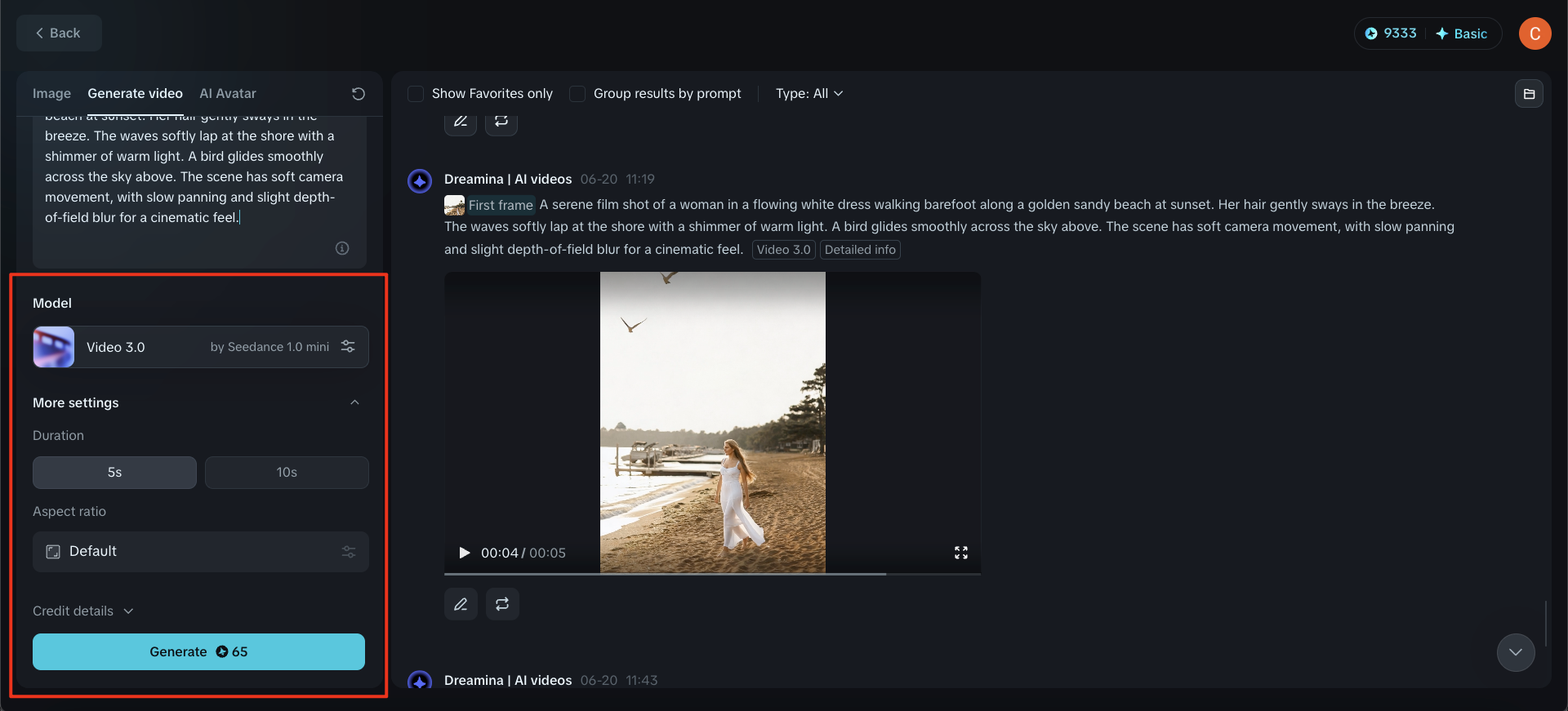 Generate your video