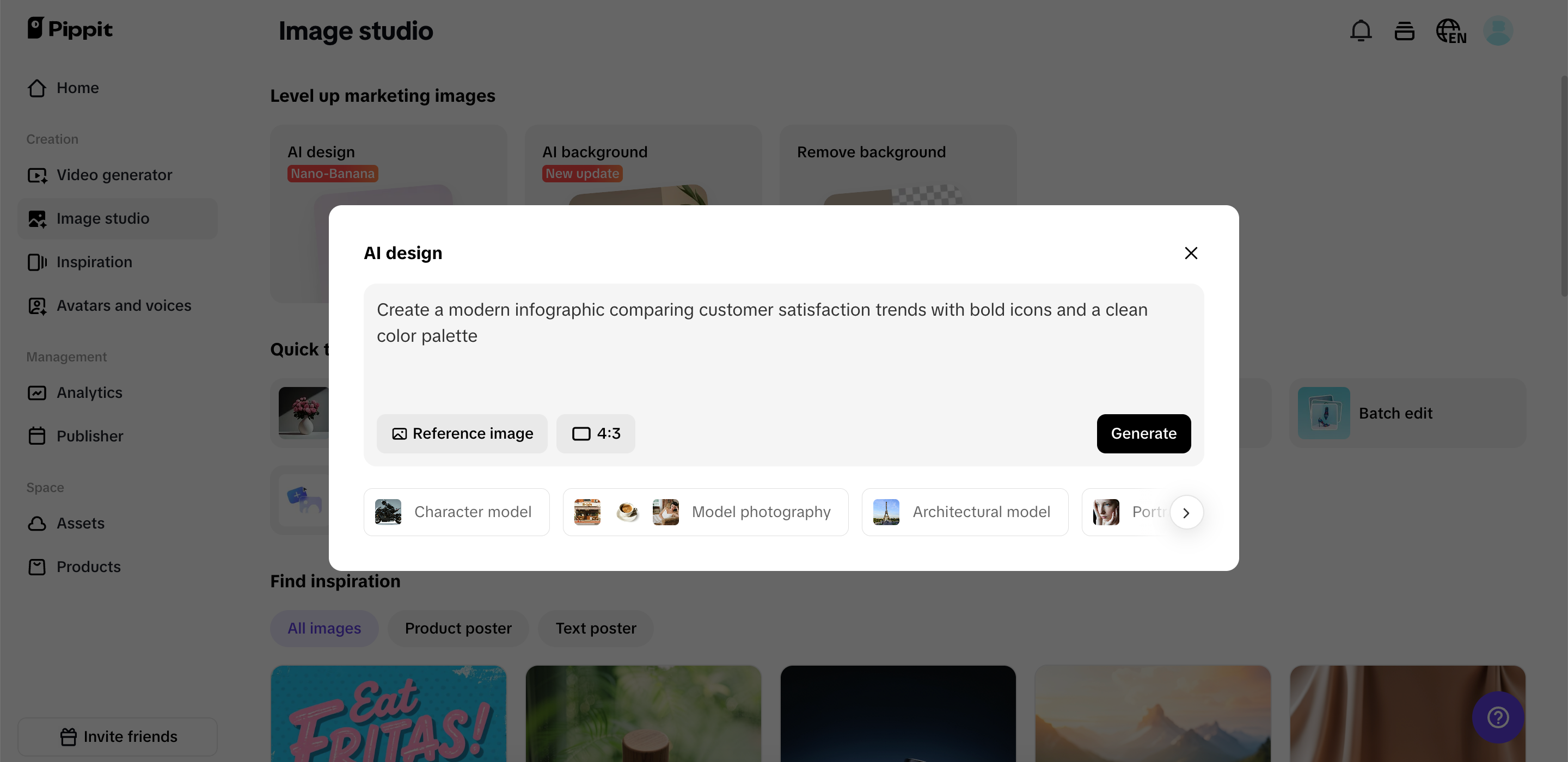 Enter prompts and generate