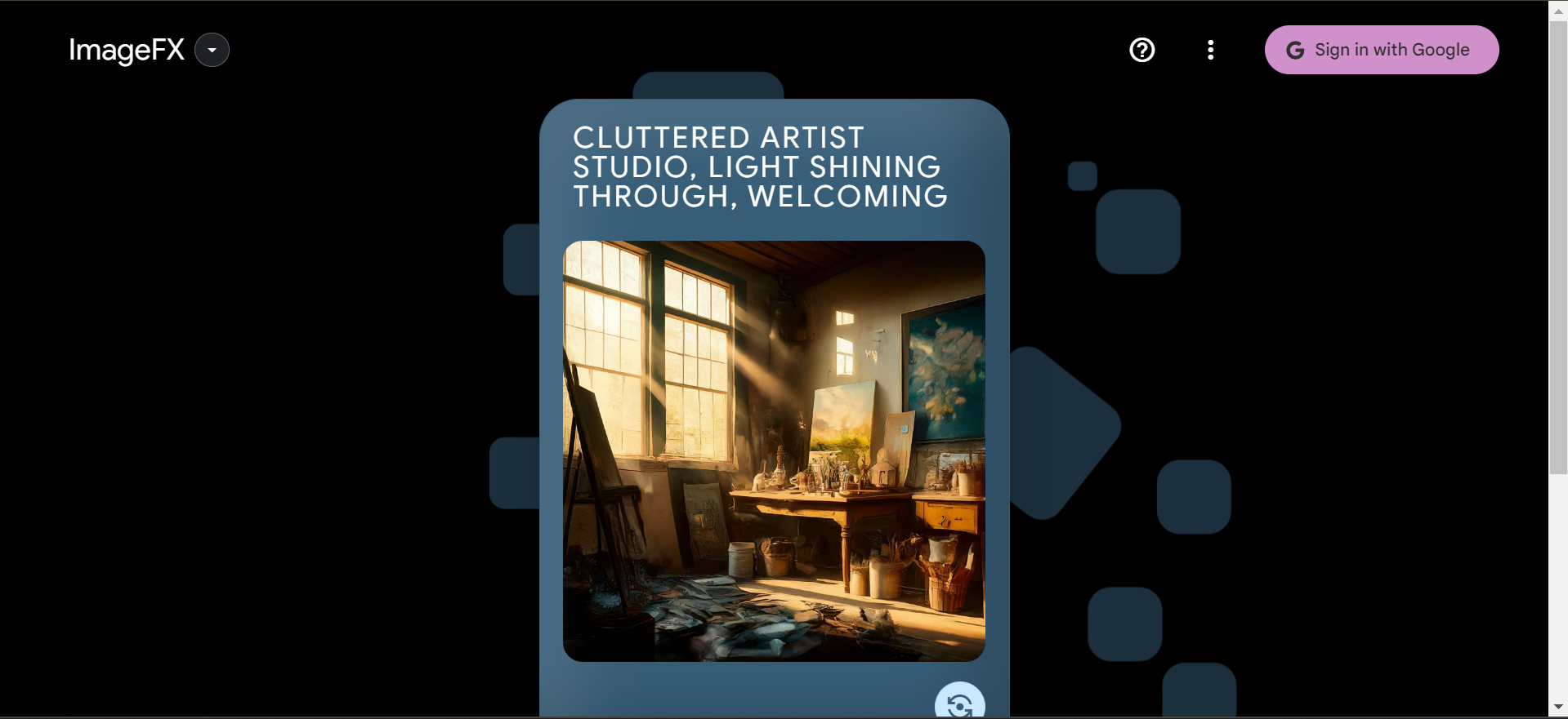 Hình ảnh hiển thị giao diện trình tạo ImageFX