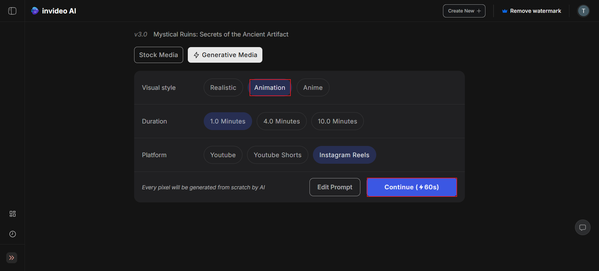 Conversor de texto para vídeo animado