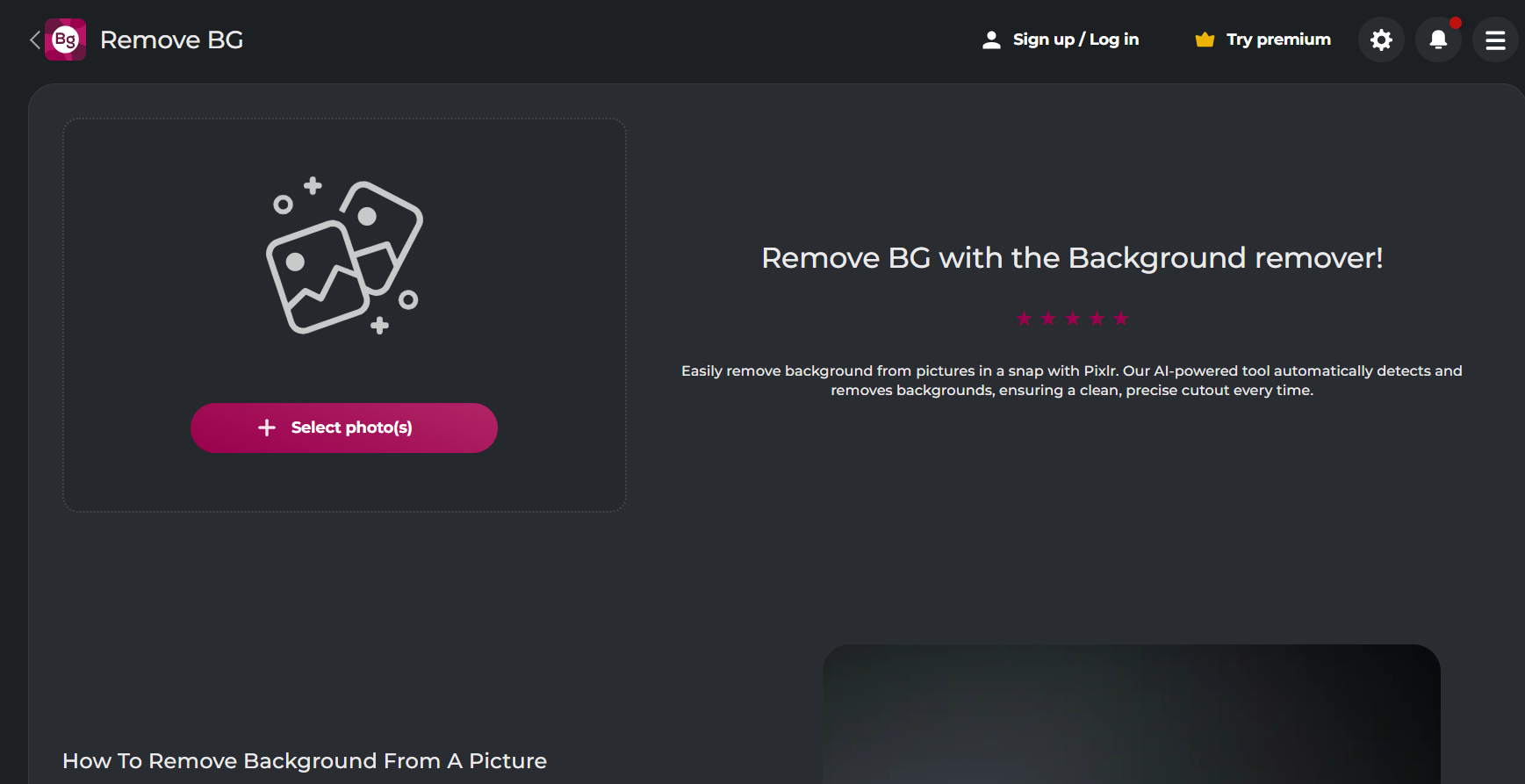 how to delete image background with Pixlr