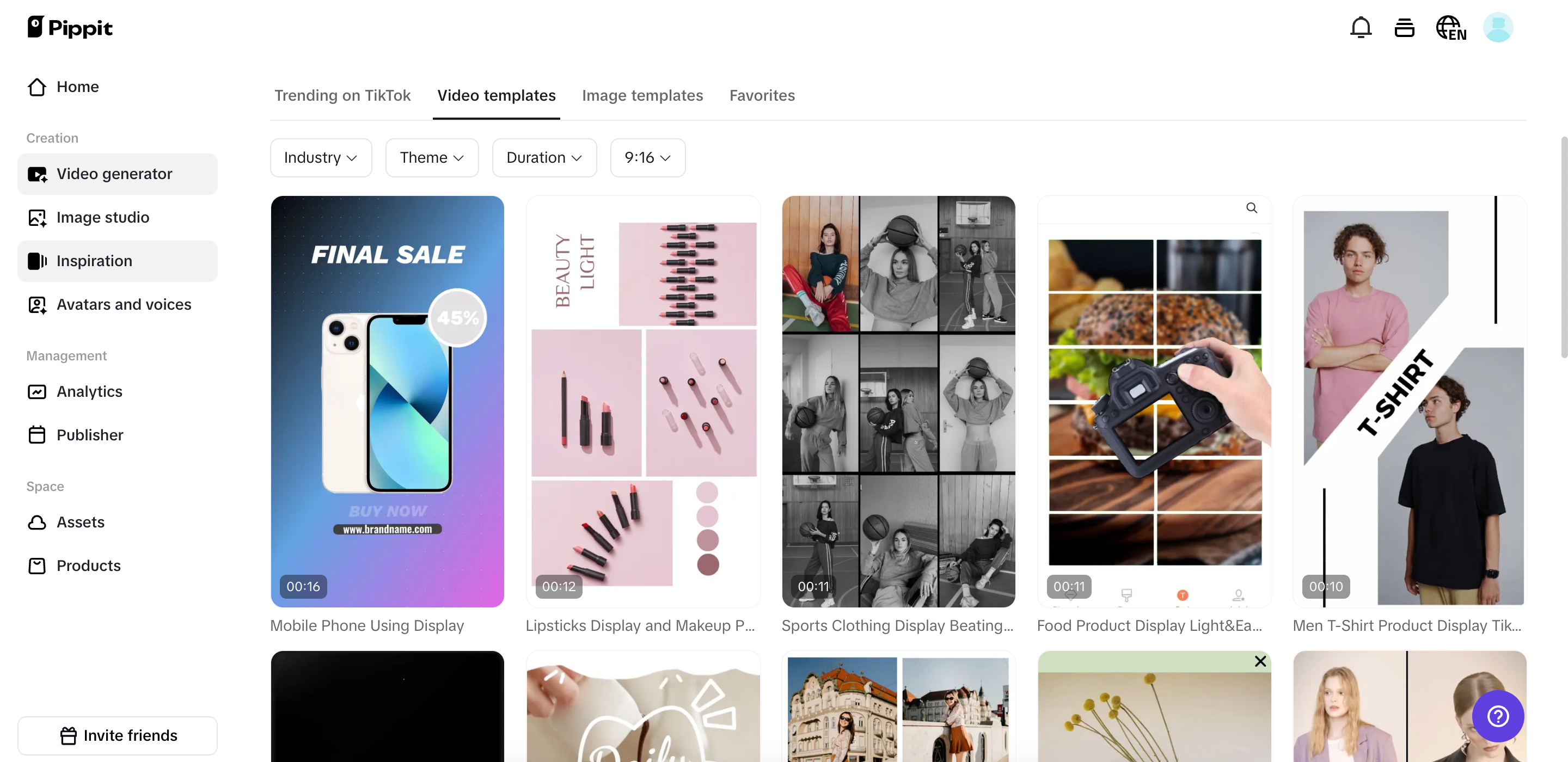 Mga customizable na template ng video