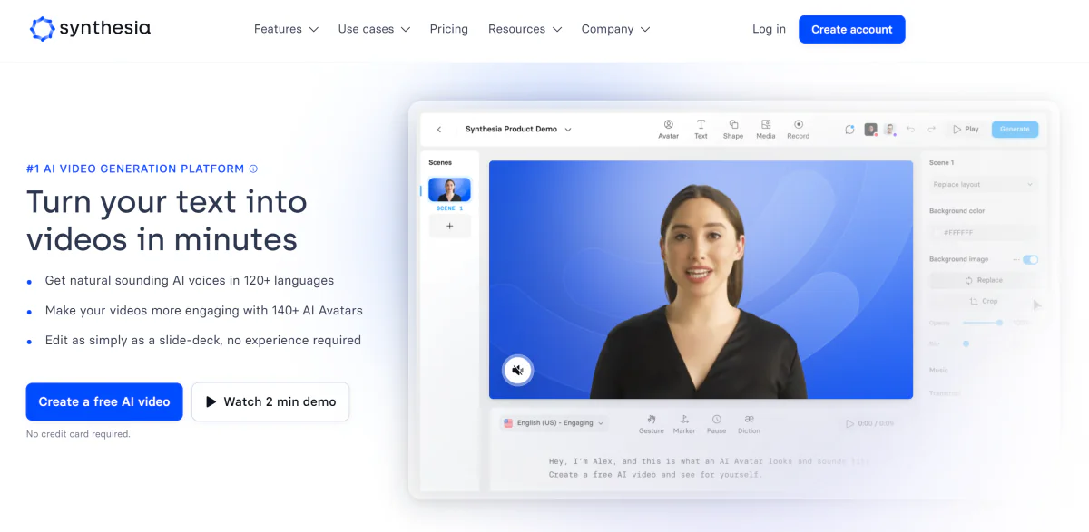 Pagbuo ng Synthesia video