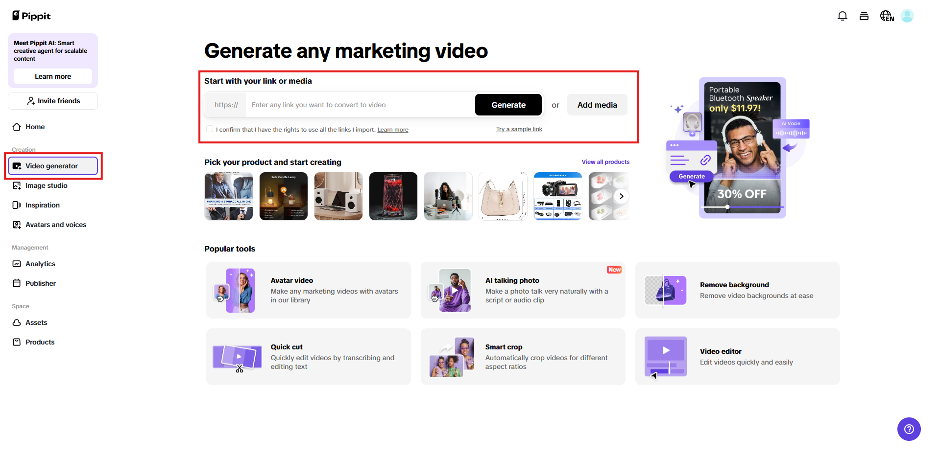 Upload links or media