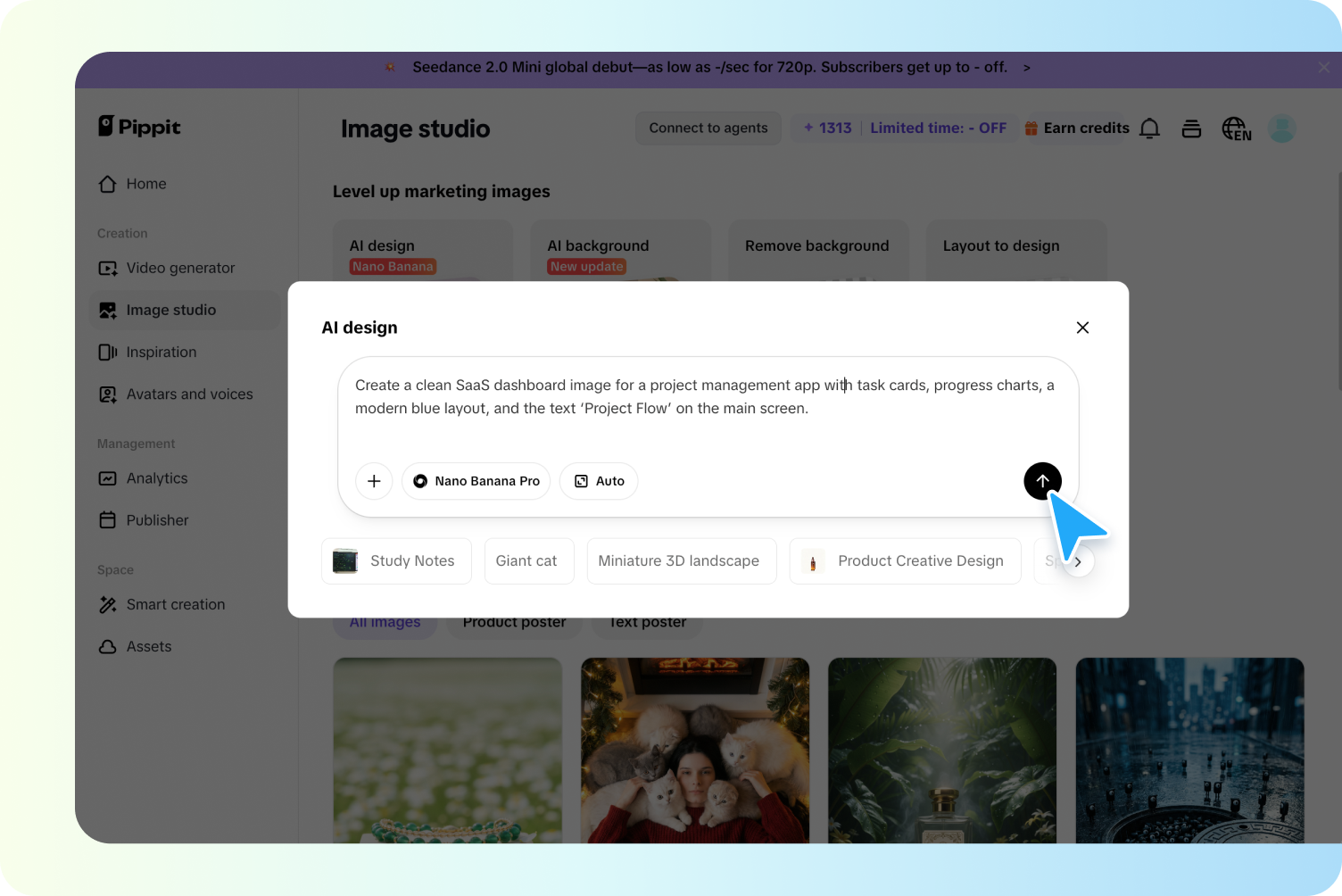 Step 2: Add your prompt and generate images