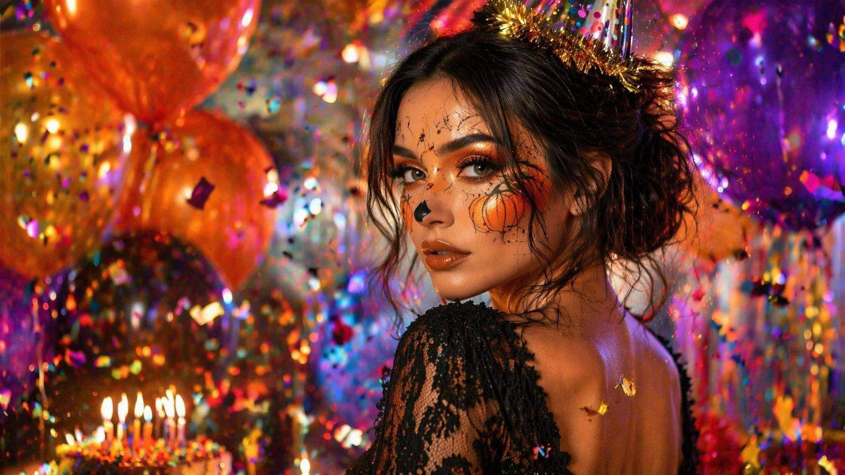 Dreamina add birthday hat to image prompt example 3: Confetti party portrait