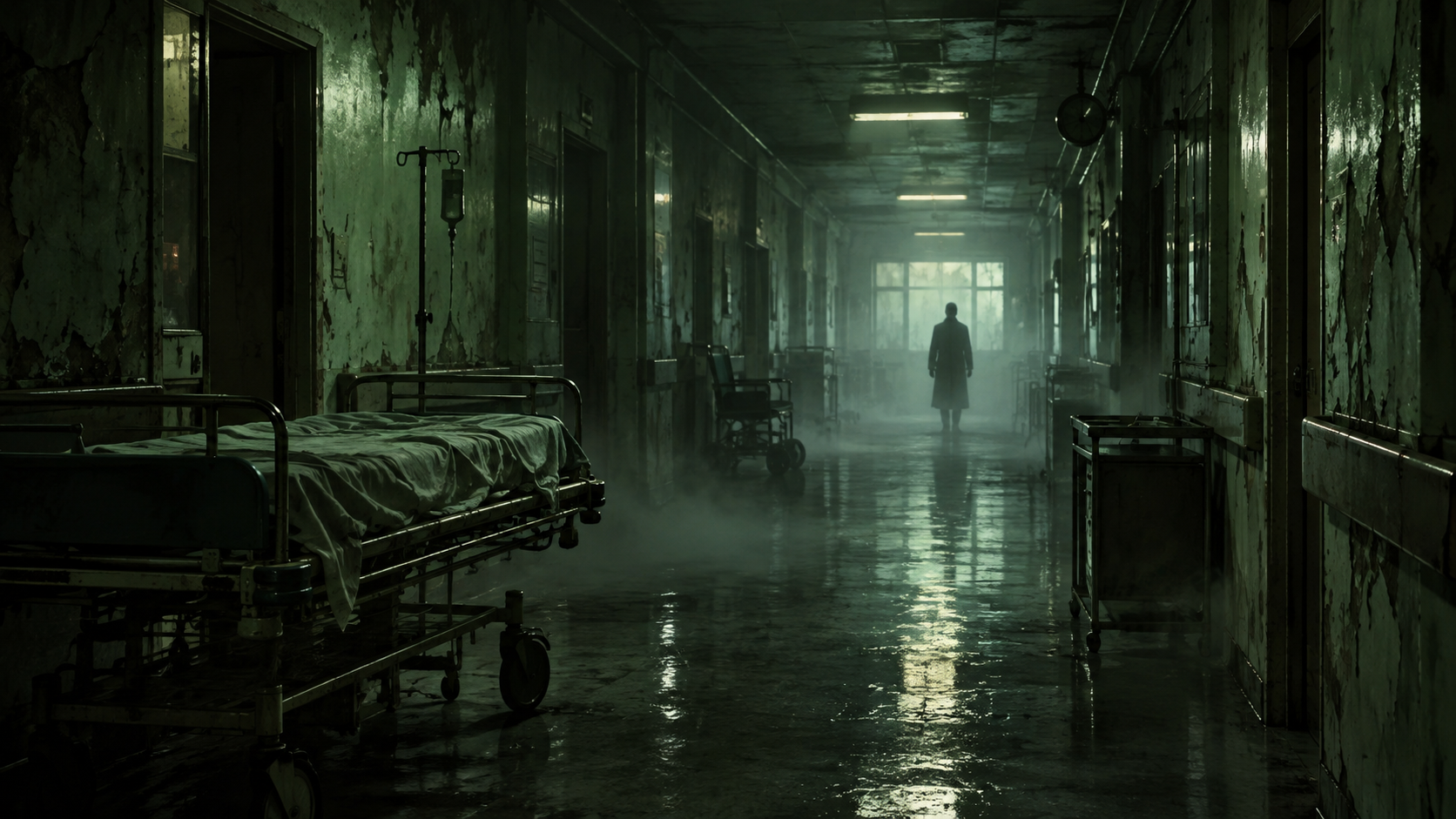 Abandoned Hospital Corridor example for horror game filter