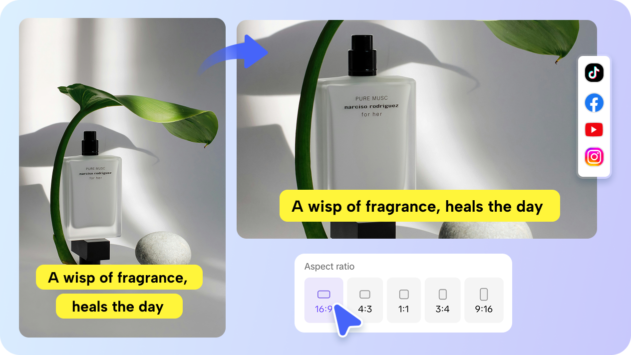 Resize your video accoridng to platform 