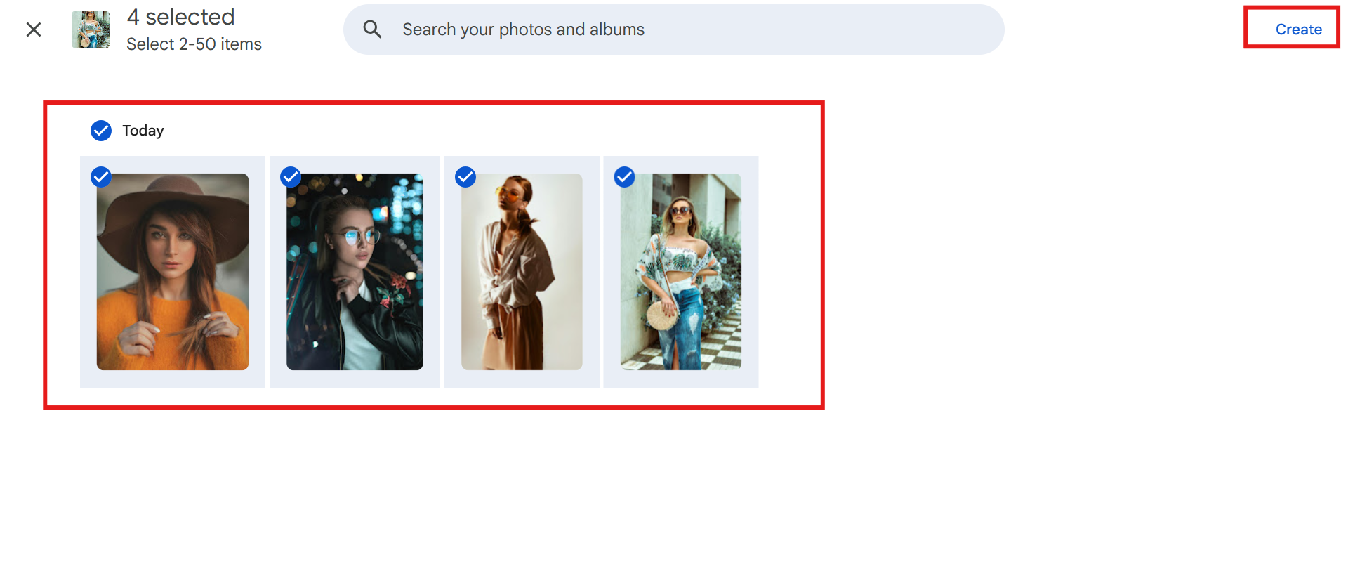 Sélectionner des photos