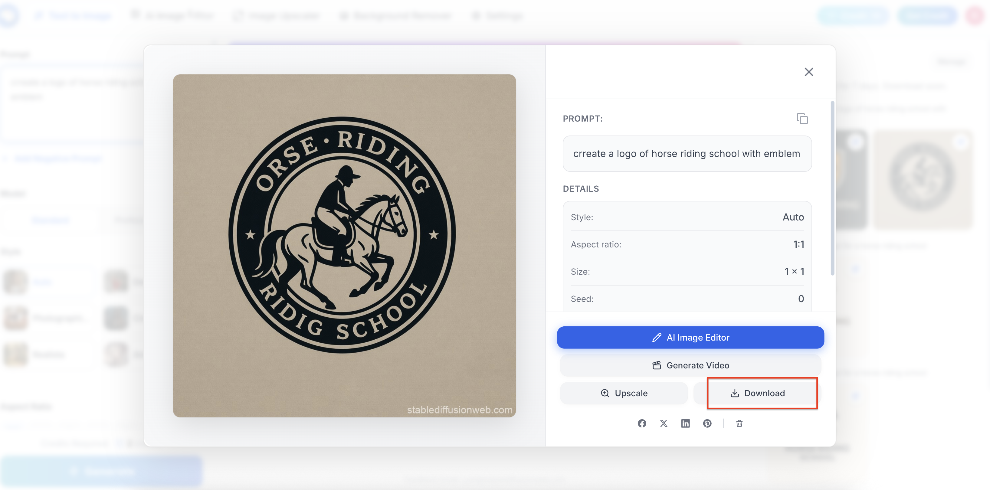 Preview and download your best Stable Diffusion logo