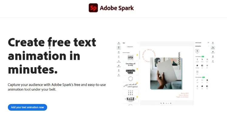 Інтерфейс Adobe Spark