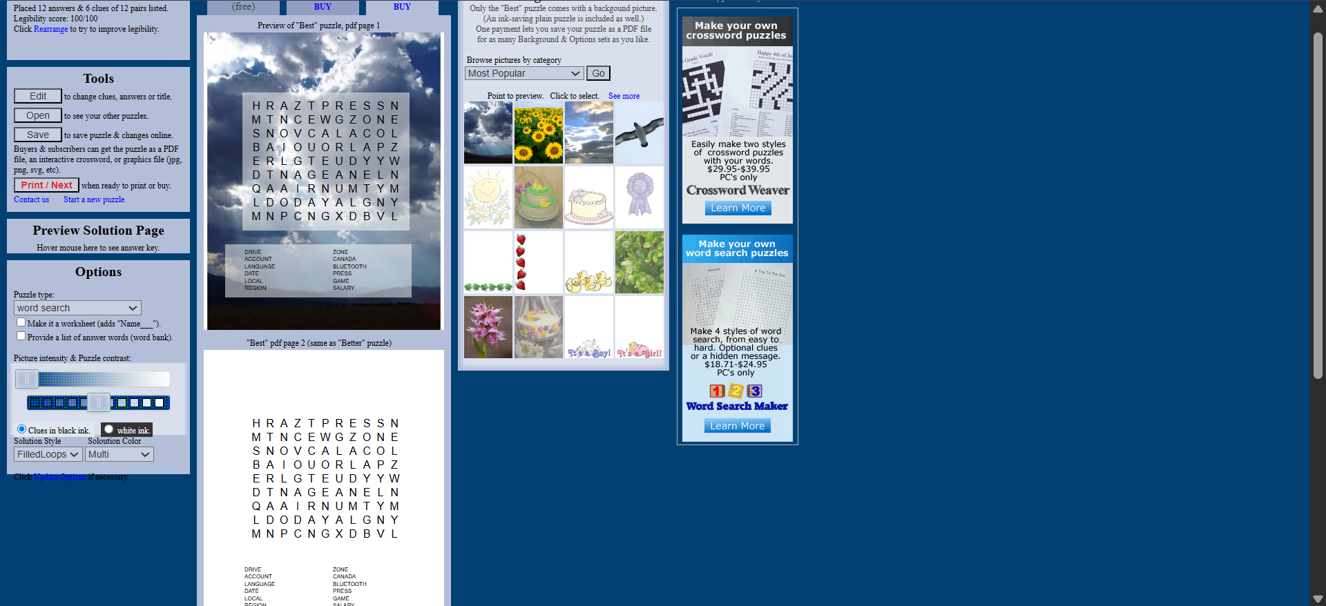 generate word find