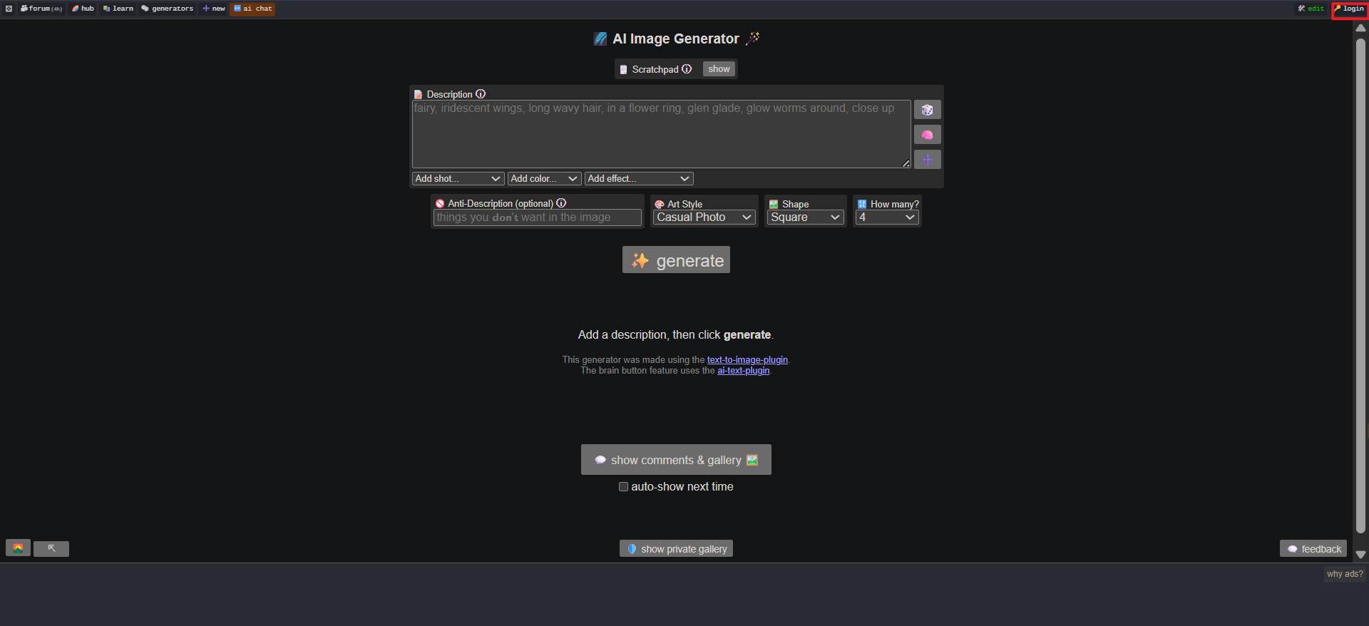 ai image generator Perchance