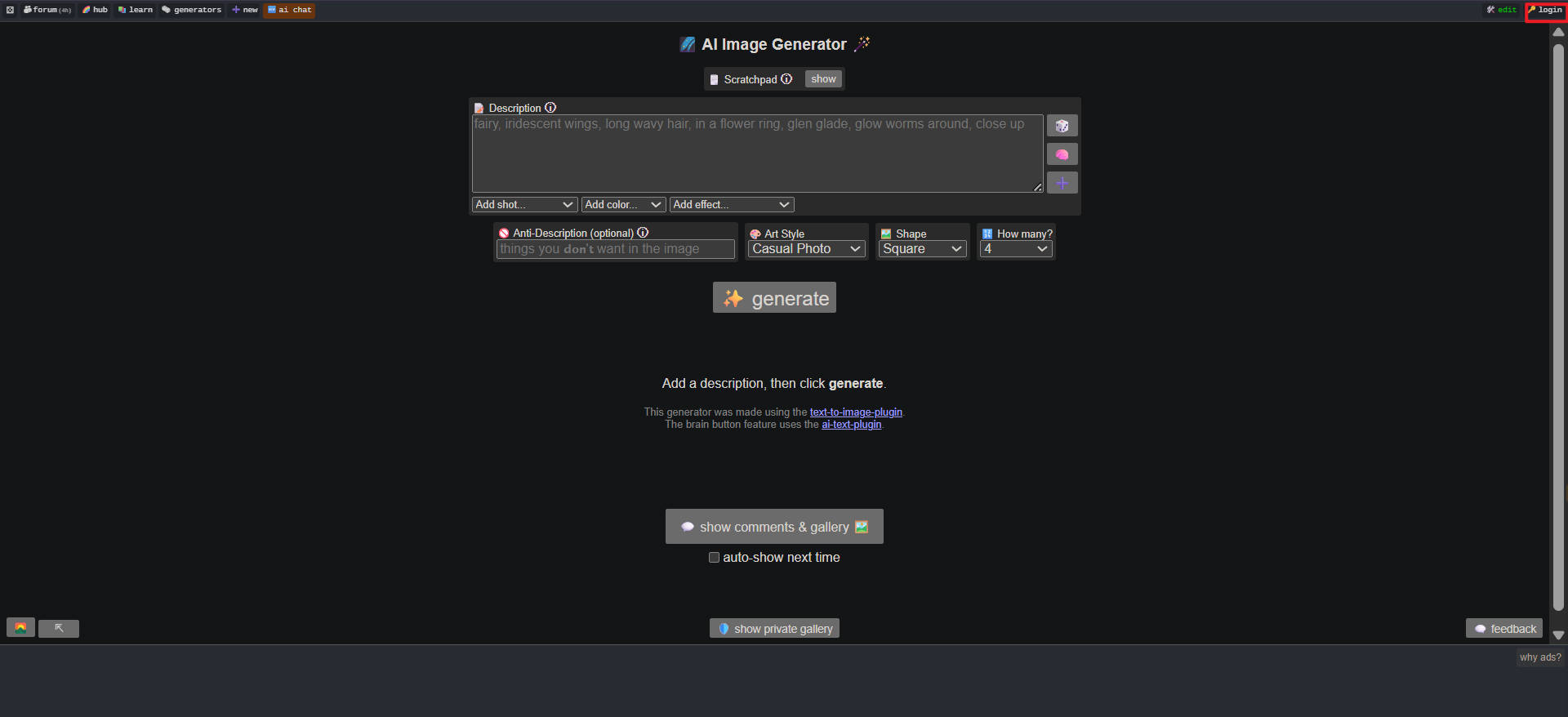 ai image generator Perchance