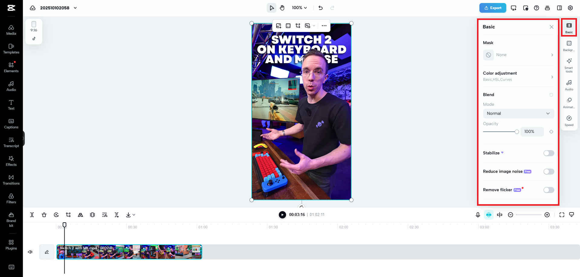 Perform basic adjustments