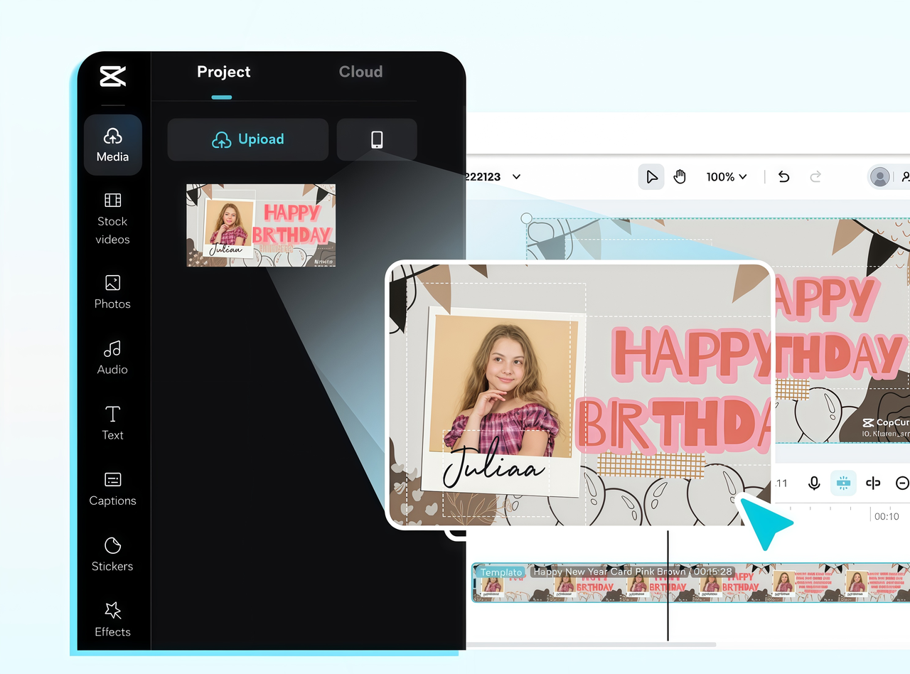 Upload videos or audio
