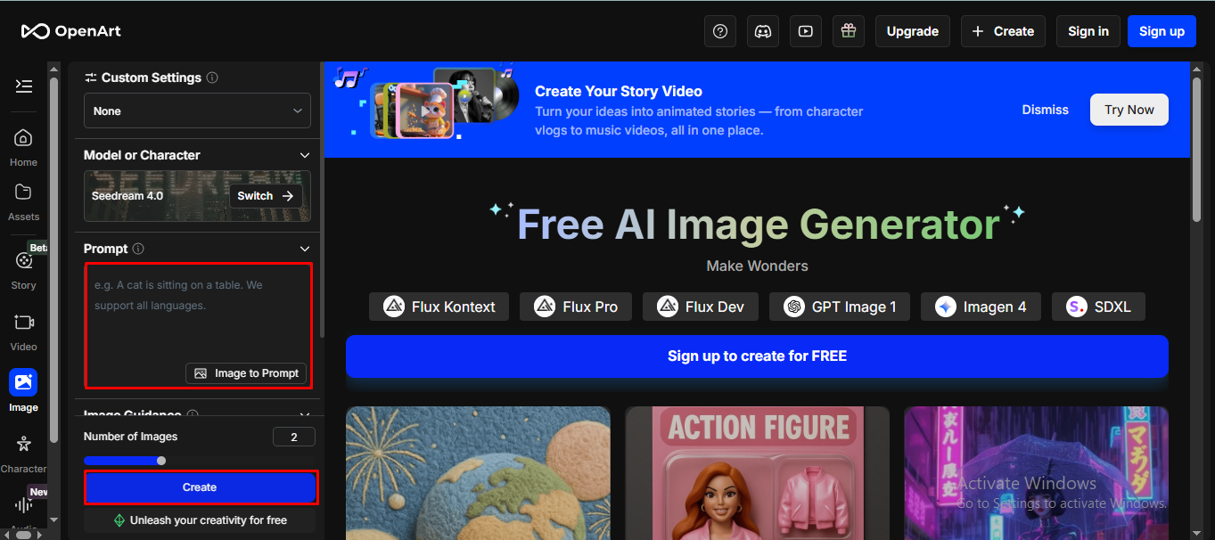 OpenArt  - an easy-to-use AI furniture generator