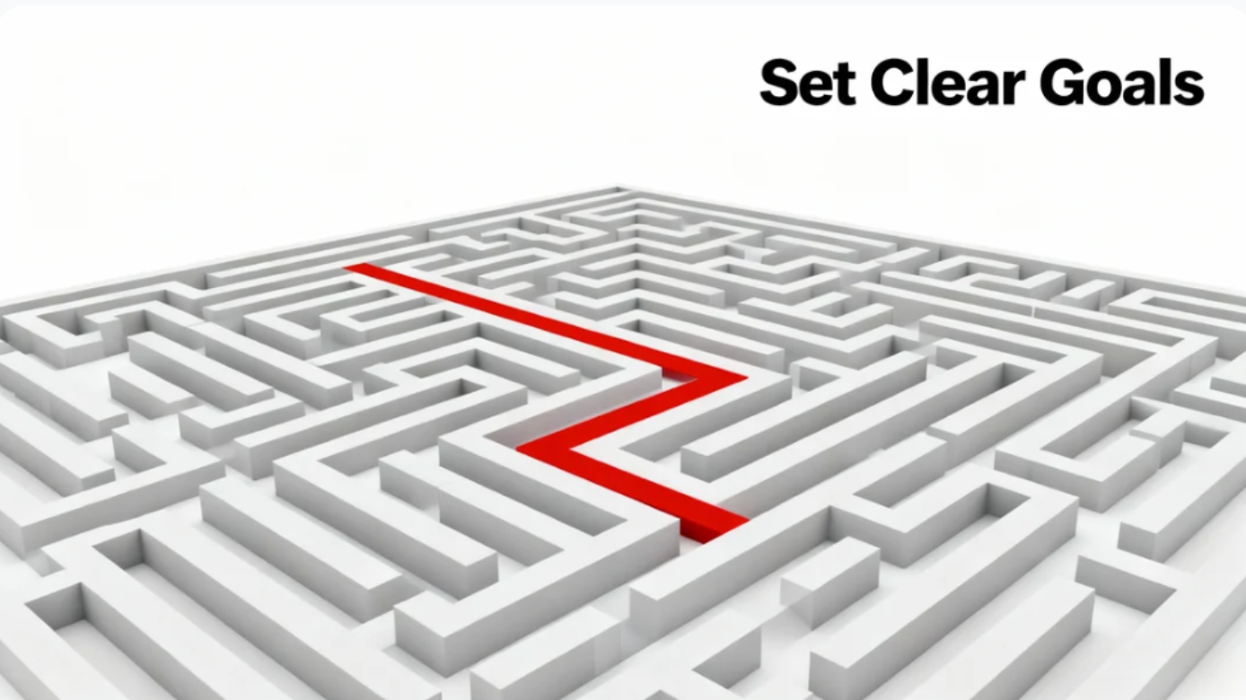 Dashboard with clear goal setting showing how to make an advertising video to plan a video advertisement