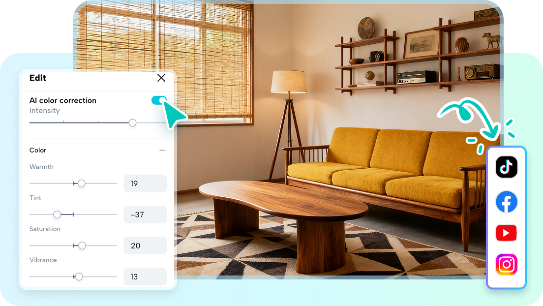 Refine seu design com ferramentas de edição