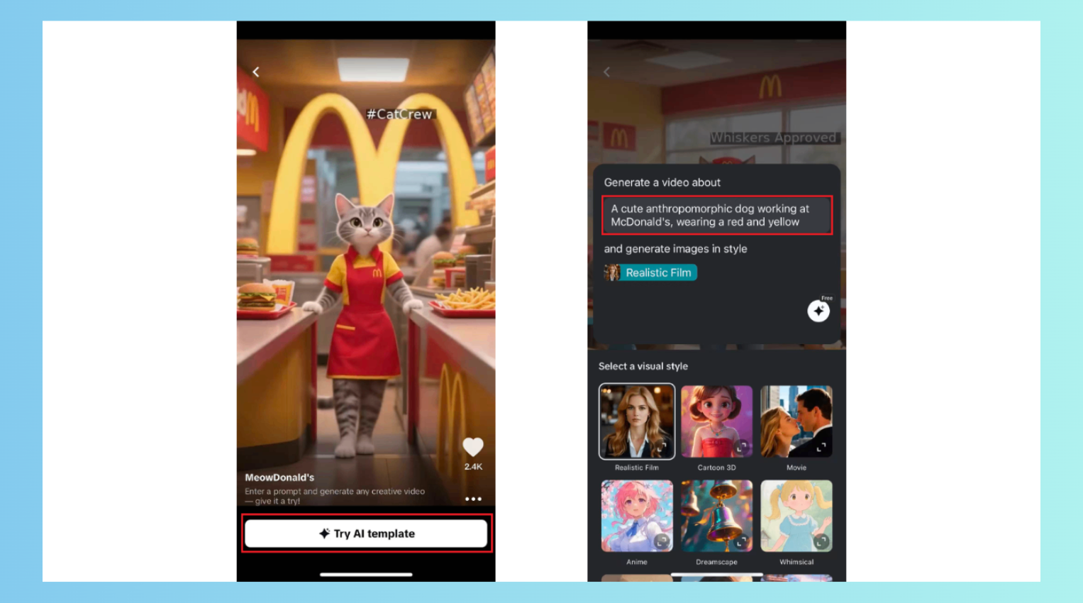 Select template and customize