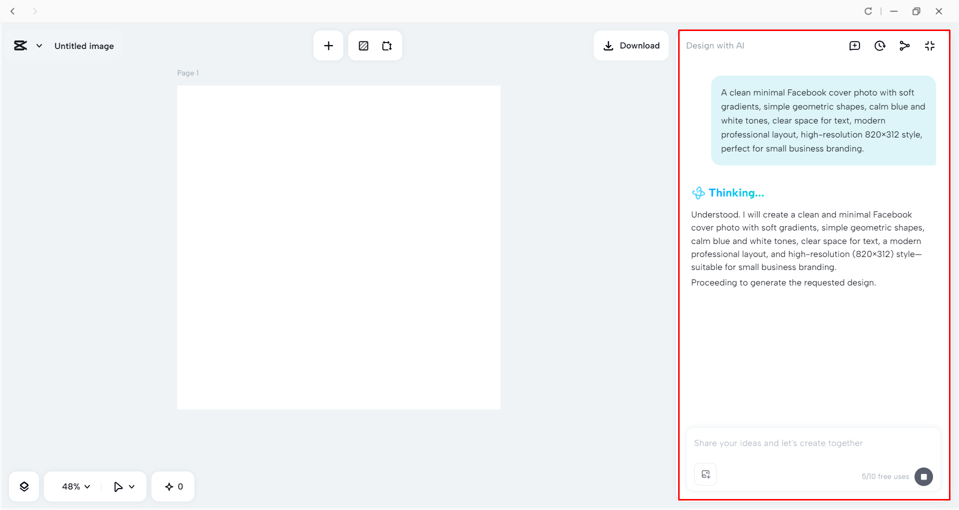 Generating the Facebook cover photo with the CapCut desktop video editor
