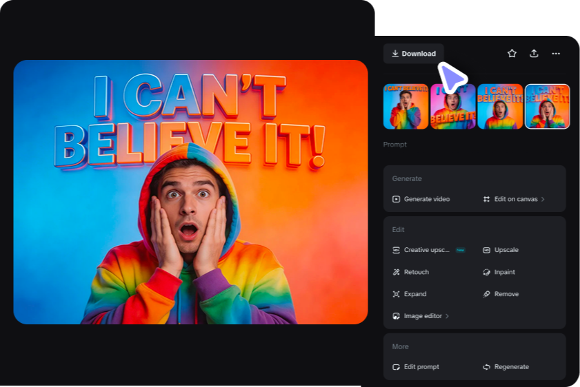 Edit and download the final thumbnail image