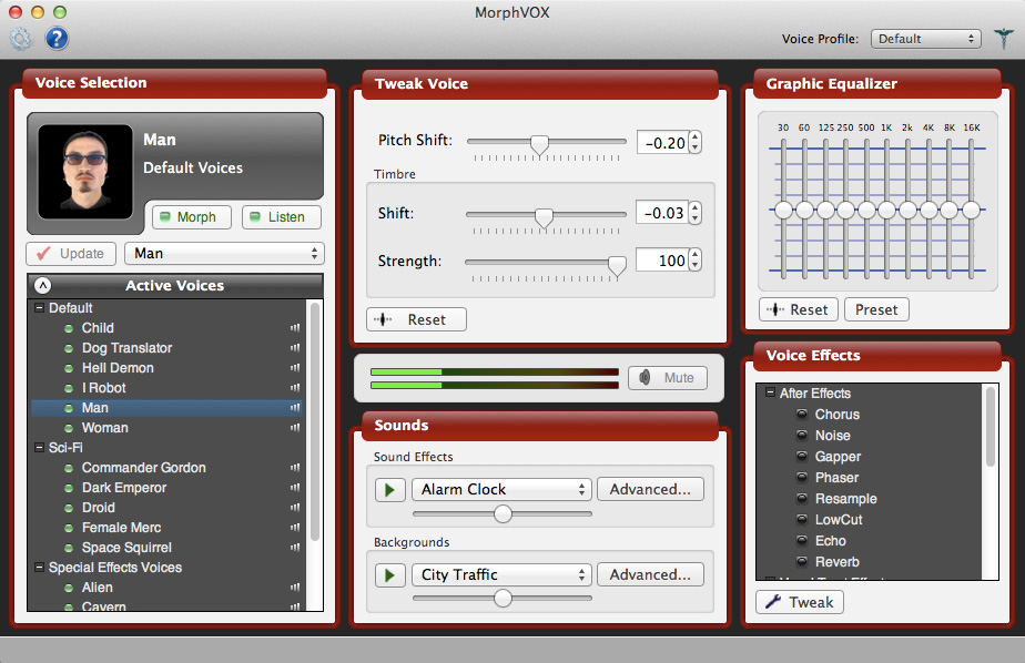 MorphVOX Mac voice modulator