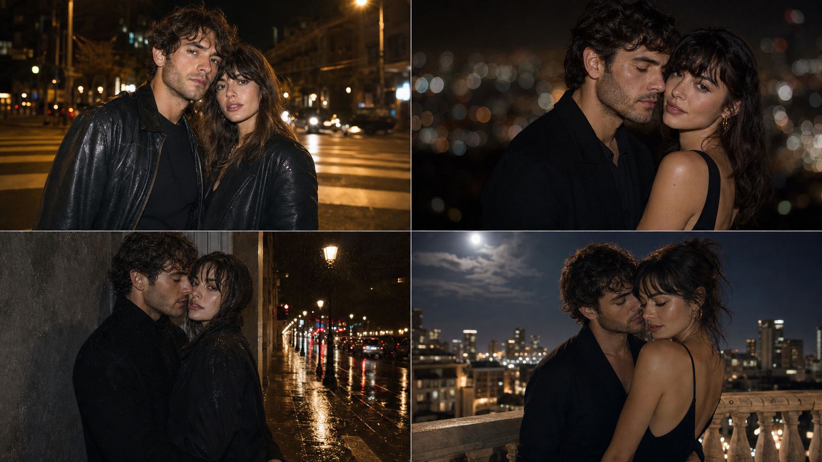 Night Aesthetic Couple Photos example created for Dreamina