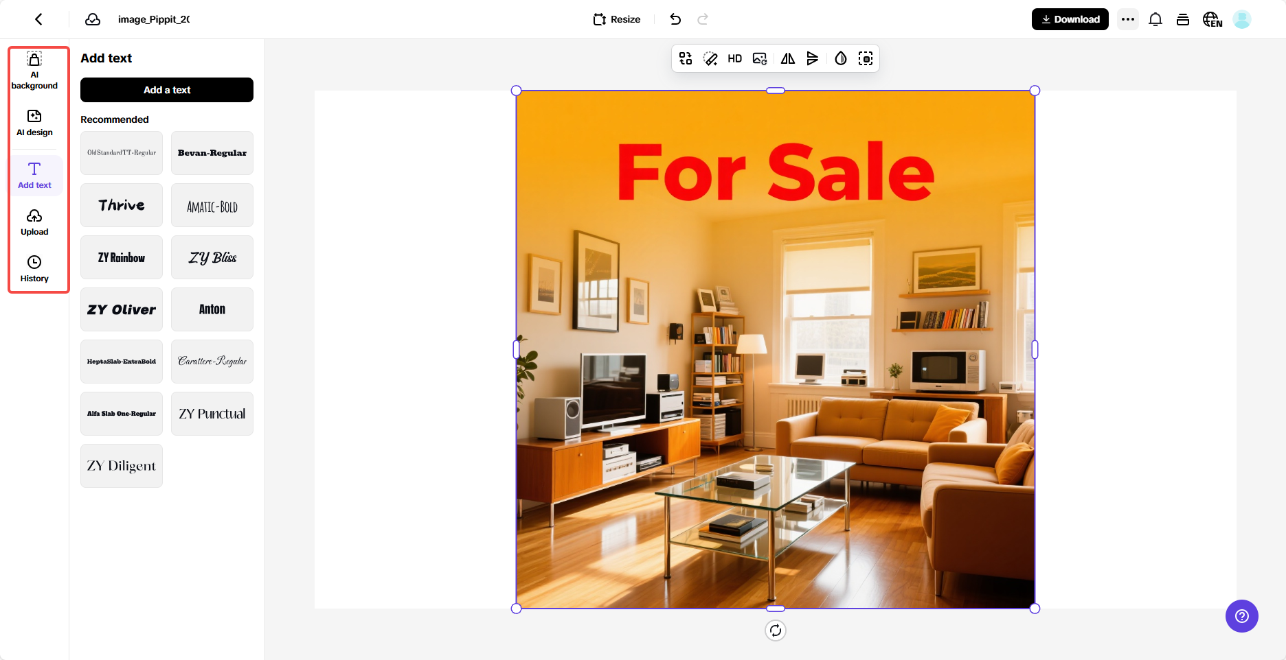 Personalizar o pôster