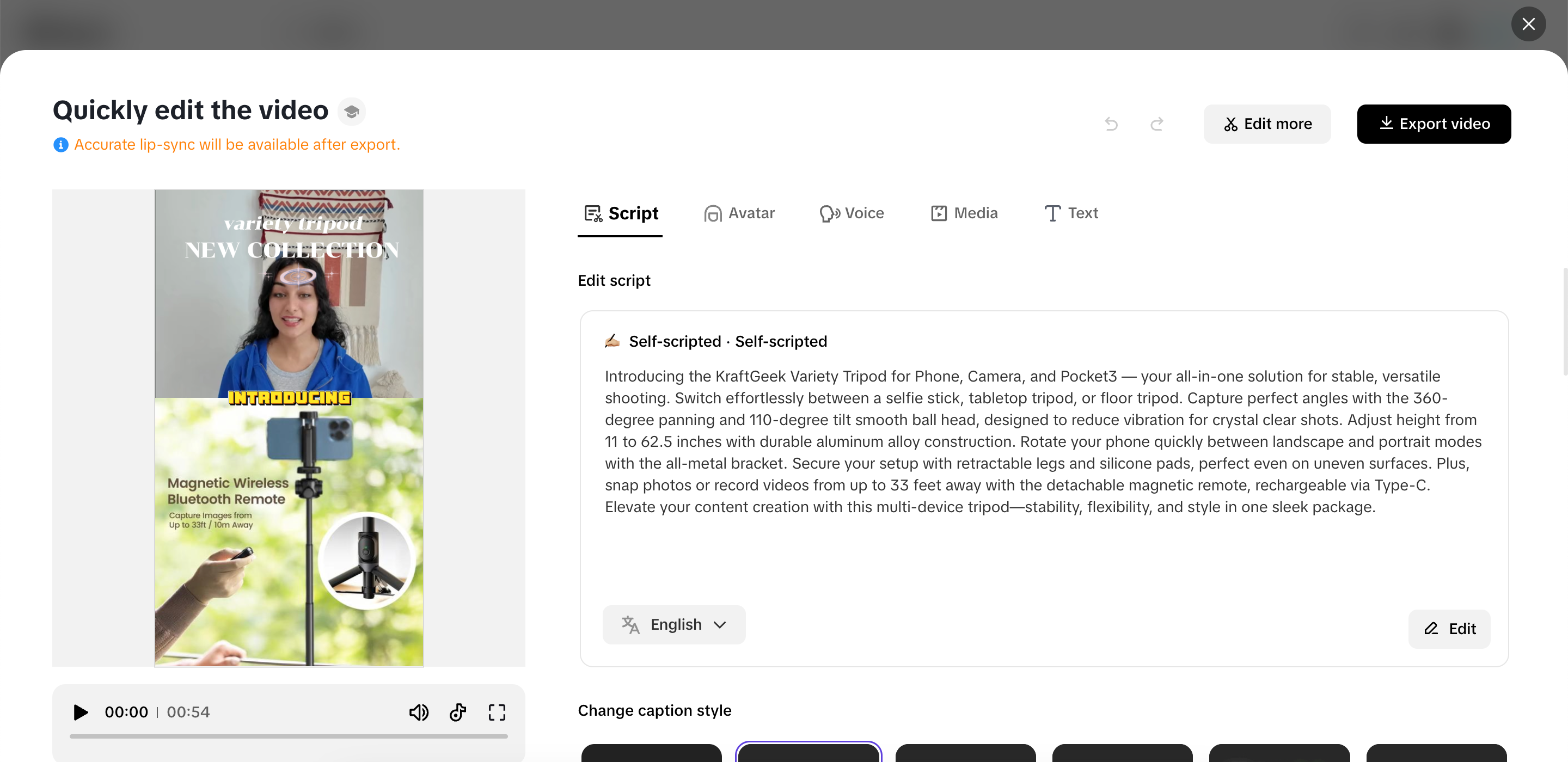 Gumawa ng anumang mabilis na pagbabago sa iyong video.