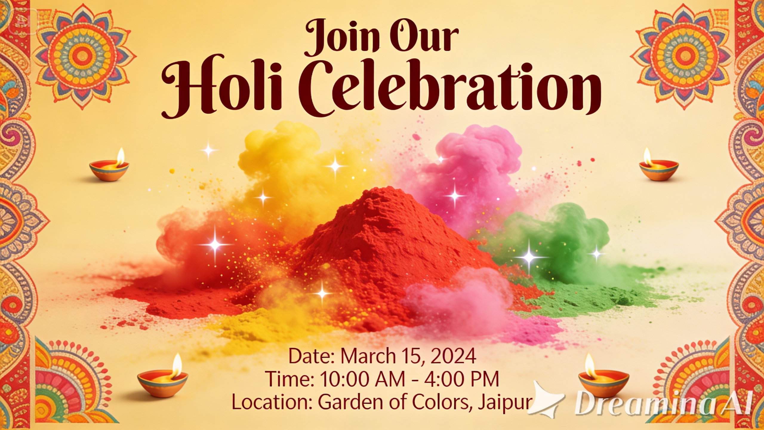 Traditional colorful Holi celebration