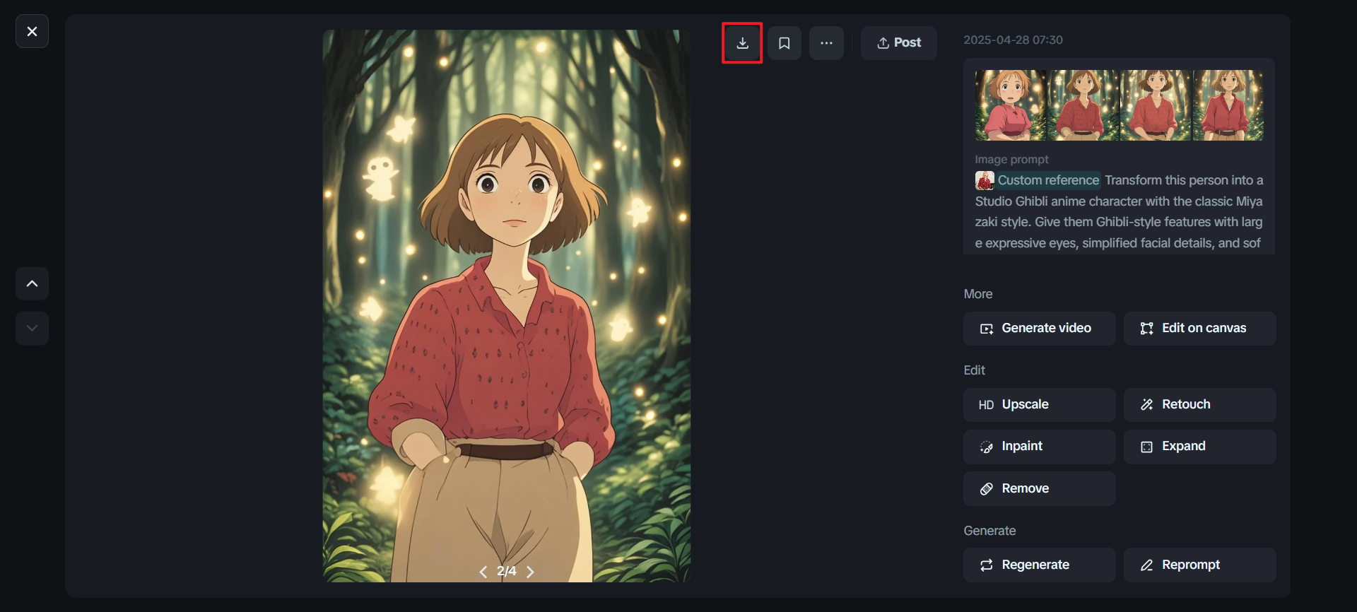 Generador de imágenes de IA ghibli