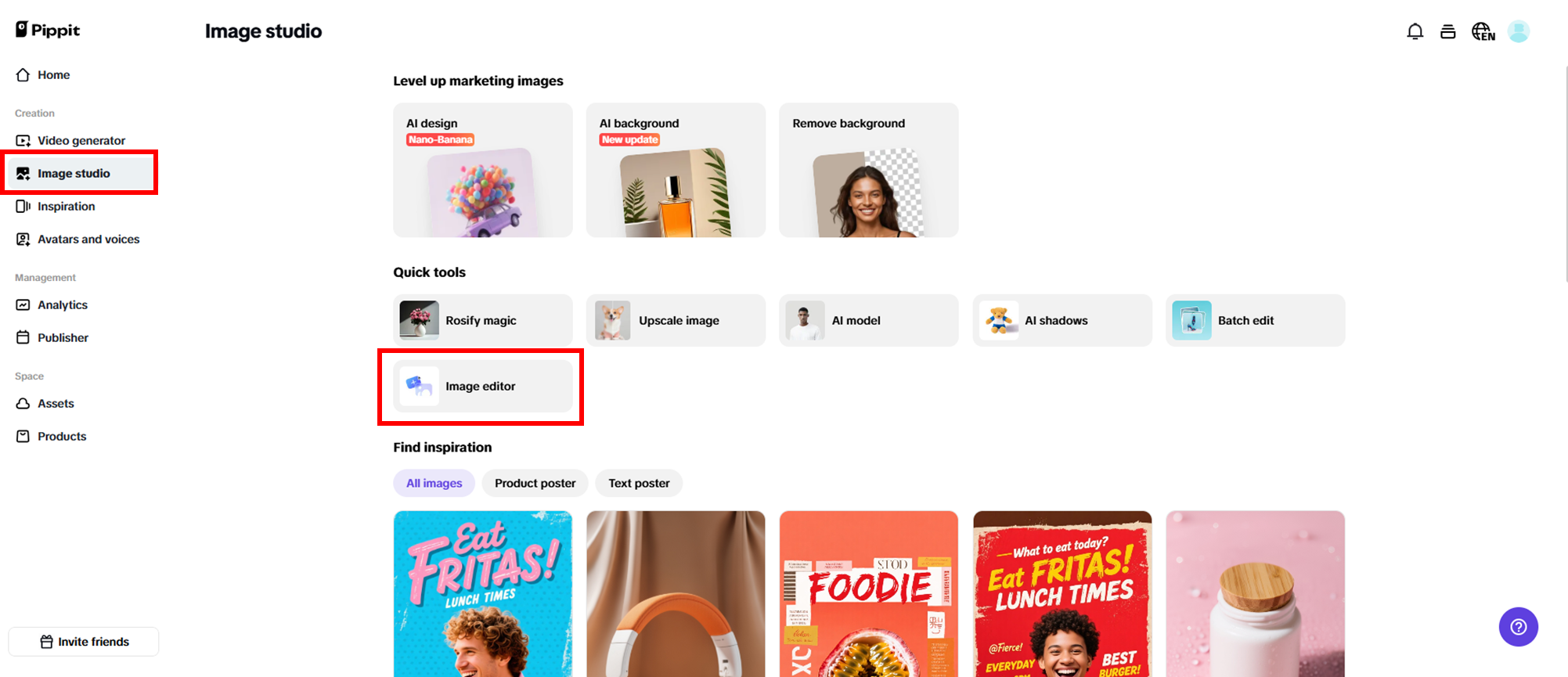 Acesse o editor de imagens