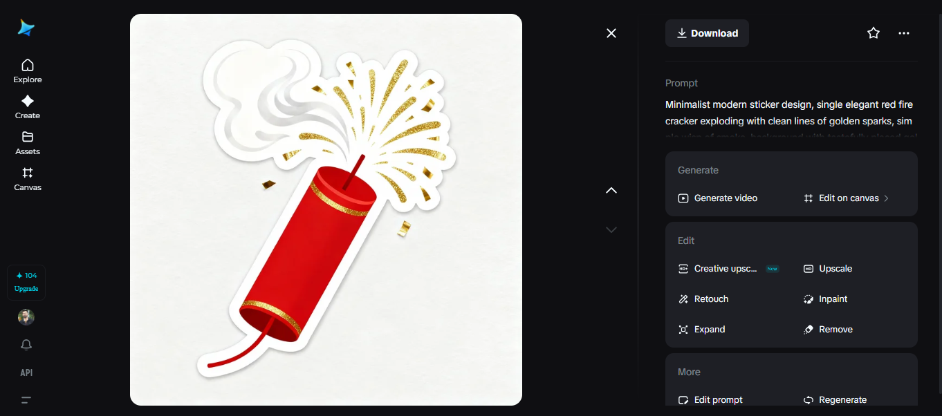 Image showing a firecracker celebration sticker