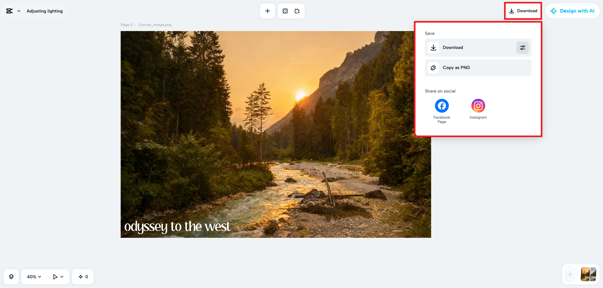 Download your enhanced image