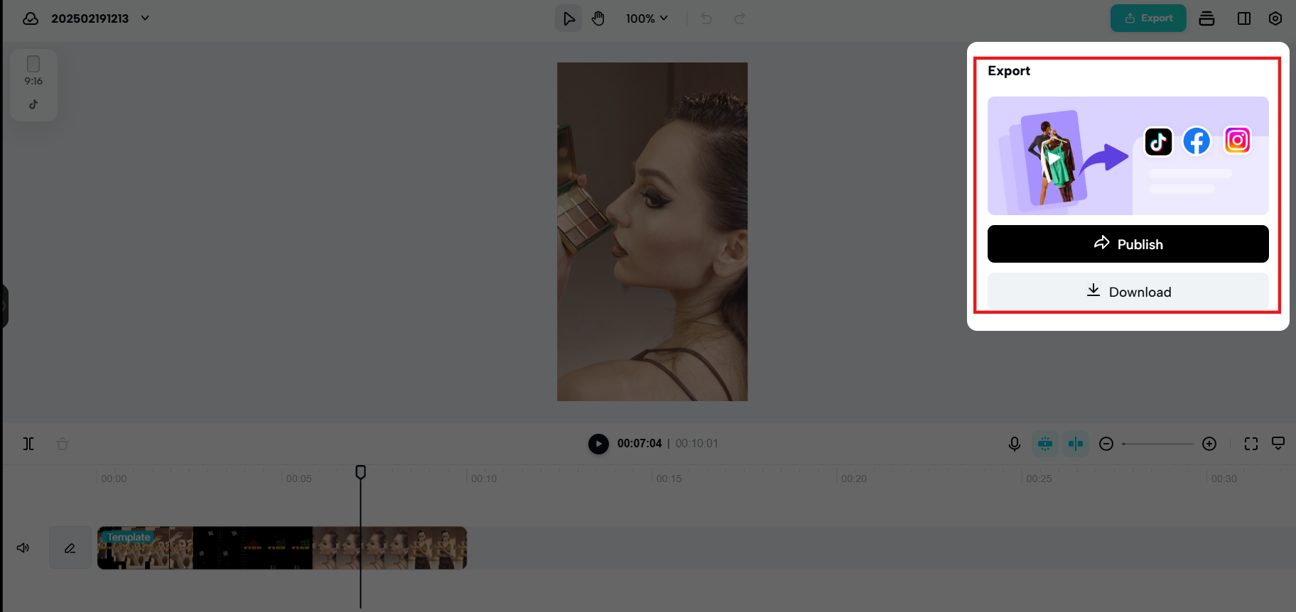 Exportar e publicar vídeo