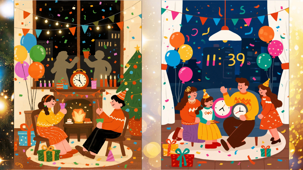 Festive family celebration background