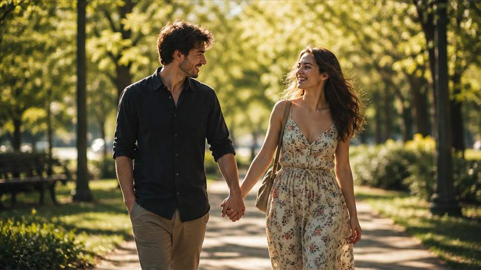 Publicly Held Hands In Love: Motion And Mood image