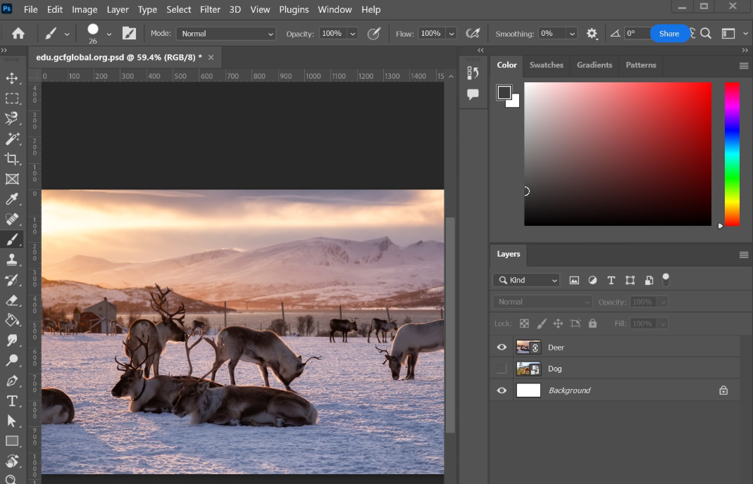 Photoshop interface