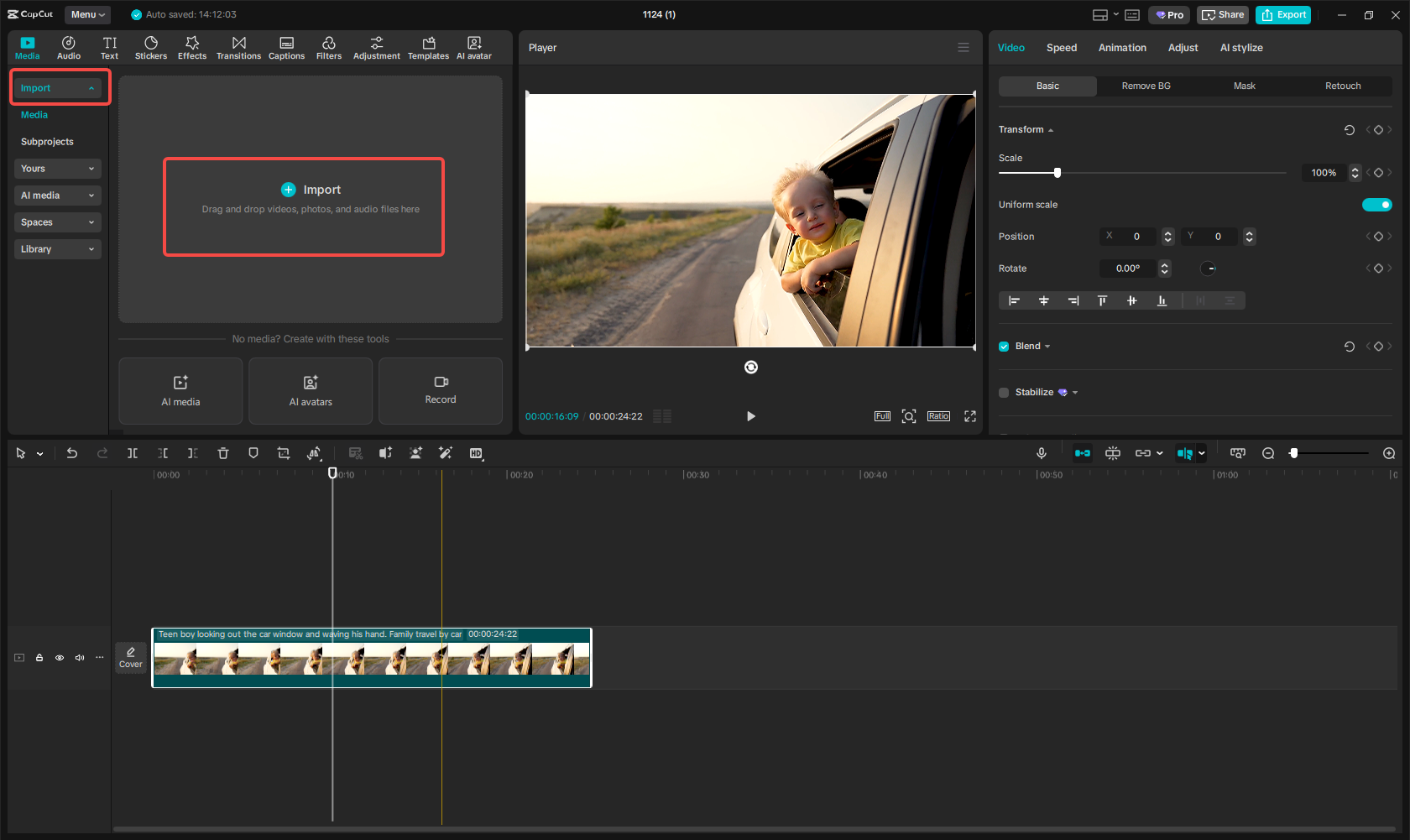 Import video files to the CapCut desktop