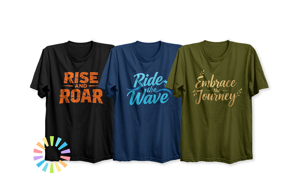 Vibrant color combos for AI T-shirts