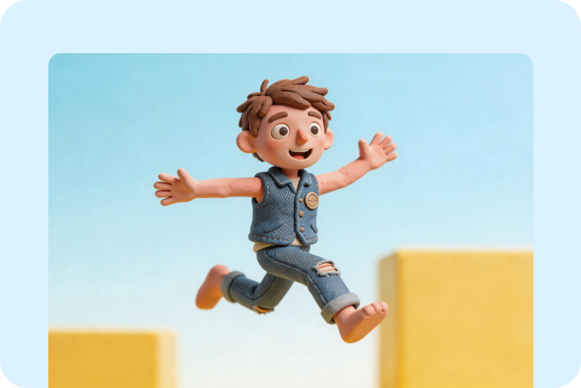 Claymation character design using AI