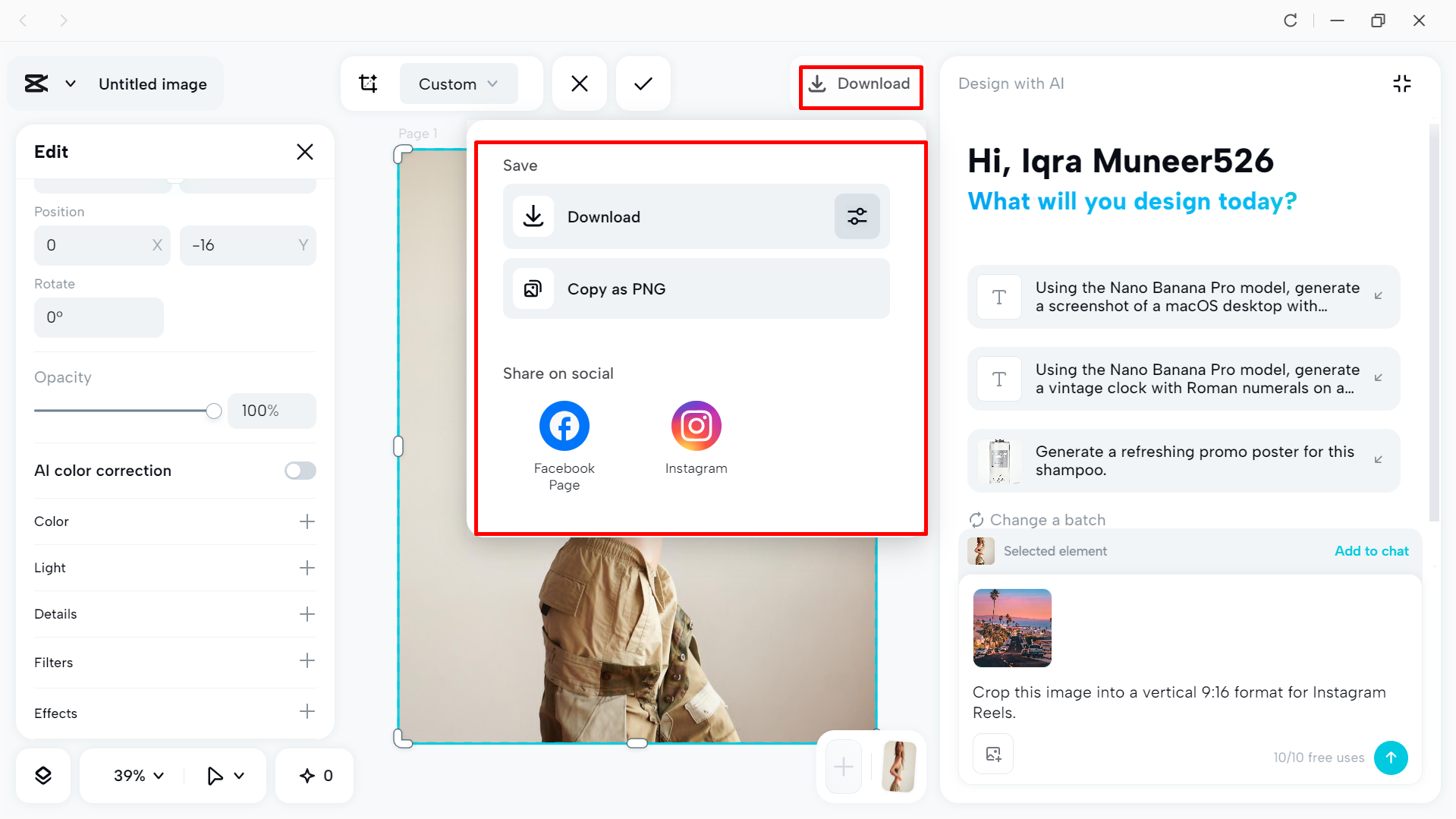 Exporting the media from the CapCut desktop video editor