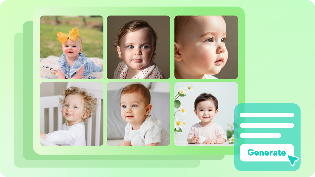 wajah bayi daripada penerangan teks