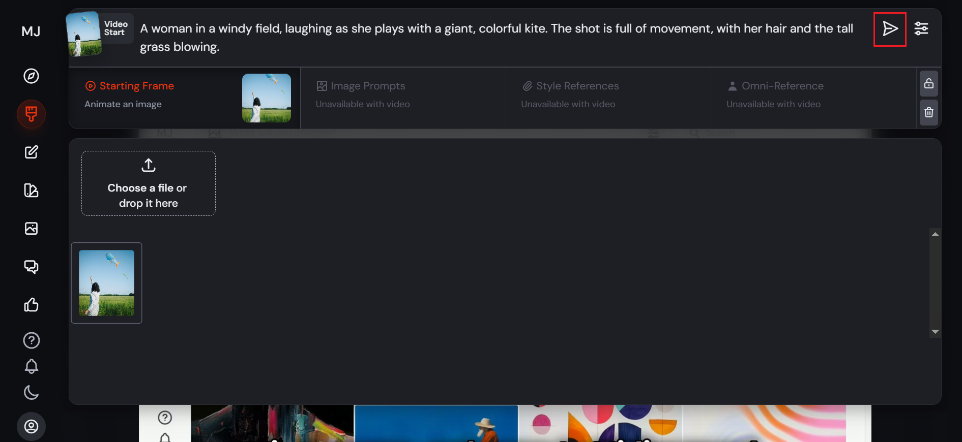 Midjourney create video